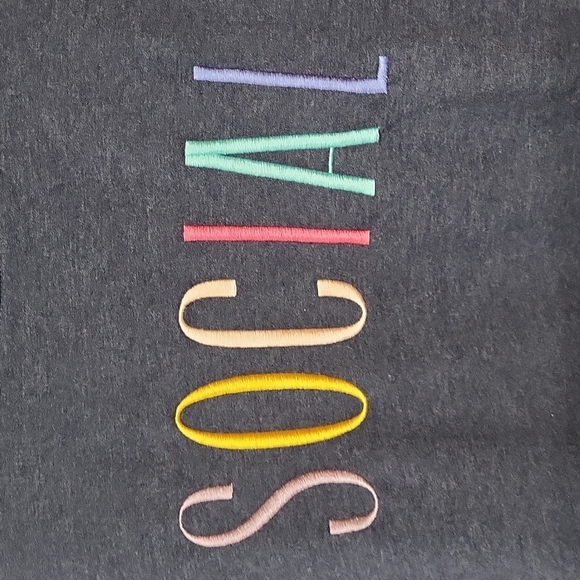 NWOT Wildfox Social Rainbow Embroidered Crewneck Sweatshirt Women's Small - Picture 4 of 7